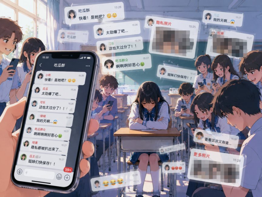 建“吃瓜群”传播同学隐私未成年人及其监护人被判担责
