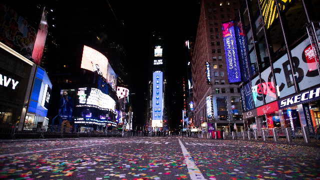 1月1日拍摄的美国纽约时报广场.新华社记者 王迎 摄