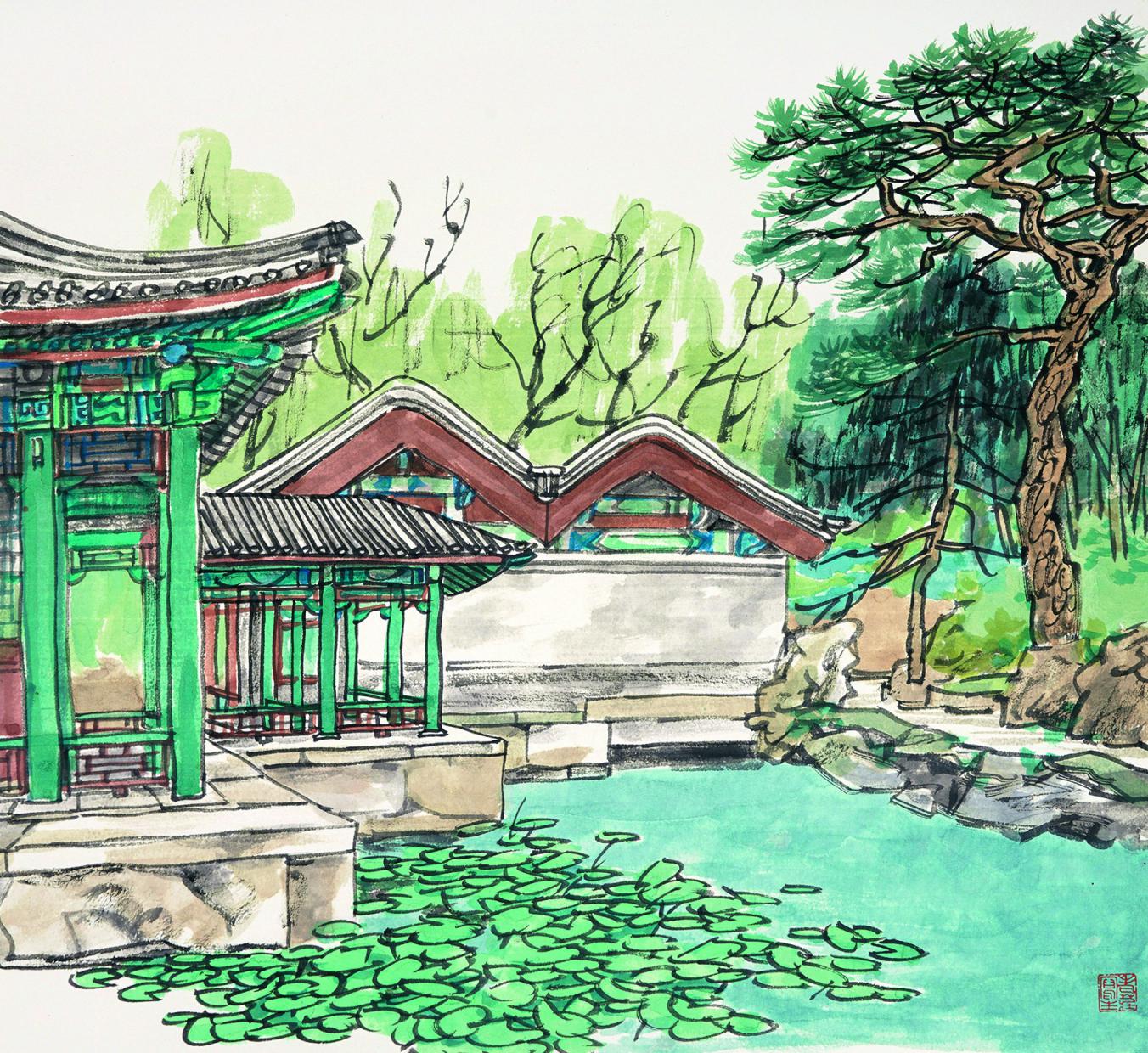 赏琼岛之春逛雪中御花园这个新展带您画中游园林