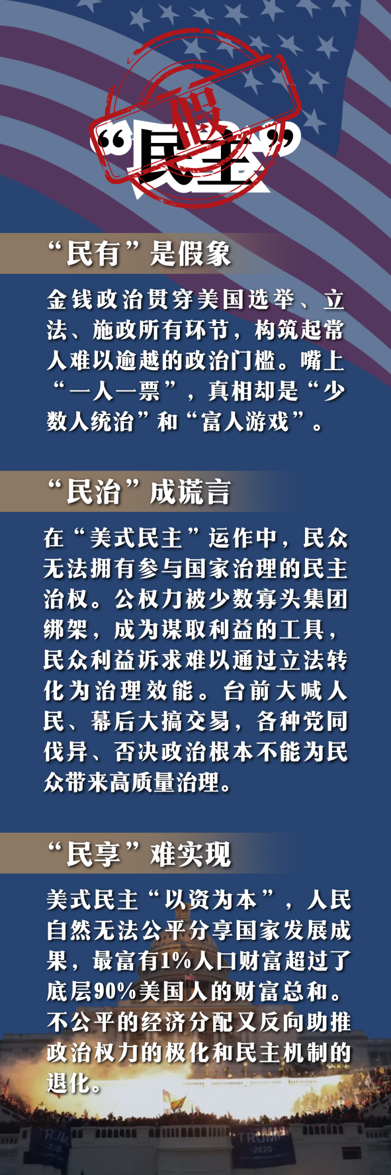 事实胜于雄辩！新华社“三连评”戳穿美式民主真面目