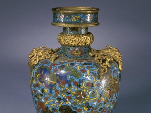 中国美術　景泰藍 掐絲琺瑯 獣面飾 提壺　牛 工芸品 飾壺 EU1-6 数百年名称不一，金属胎掐丝珐琅器何时统称“景泰蓝”？_北京日报网
