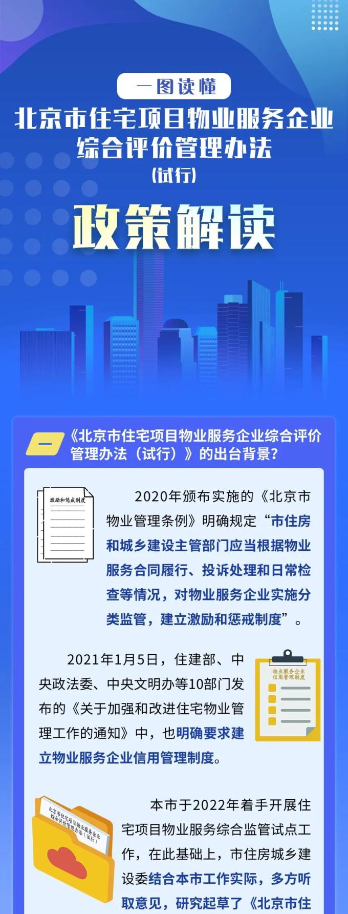 一图读懂｜北京市住宅项目物业服务企业综合评价管理办法（试行）京报网 